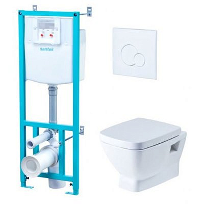 Комплект Santek ПЭК Нео инсталляция+унитаз+сиденье микролифт+кнопка белая (1.WH30.2.463)