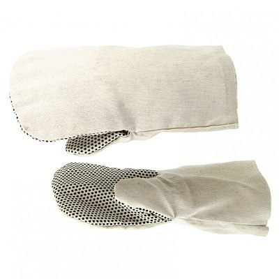 Рукавицы специальные х/б с наладонником и з двунитки с ПВХ точкой//Сибртех