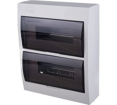 Бокс навесной ЩРН-П 2/12  2ряд 24модуля  IP41 с шиной N 4х10мм-2шт  и PE 8x10mm-2шт
