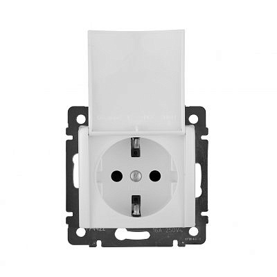 Механизм розетки 1-м СП Valena с защ. крышкой защ. шторки с заземл. бел. Leg 774422 