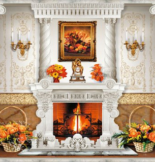 Фотообои Камин "Очарование" 300*270