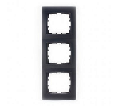 Рамка 3-местная Lezard Karina Черный бархат вертикальная 707-4200-153