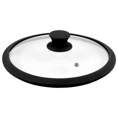 Крышка стеклянная 4824BL с силикон/обод 24 см черная