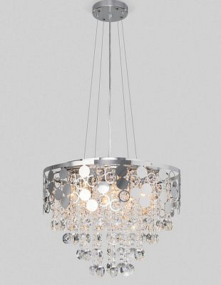 Люстра подвесная Eurosvet 10114/8 хром прозрачный хрусталь Strotskis