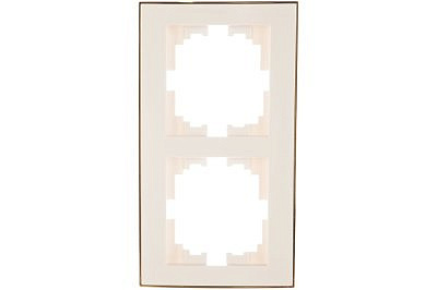 Рамка 2 места , горизонтальная , белая/золото 703-0226-147 