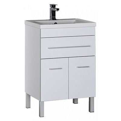 Тумба Aqunet Верона 58 напольная 1ящ. 2 дв. цв. белый без умывальника