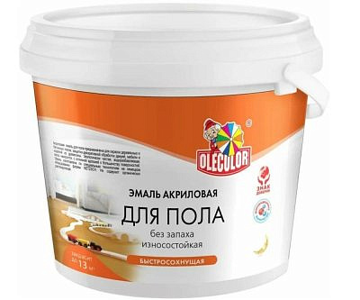 Эмаль акриловая для пола OLECOLOR золотистый 1кг