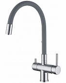 Смеситель для кухни Gappo G4398-30 с подключаемым фильтром для питьевой воды серый/хром