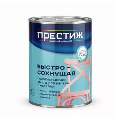 Эмаль Престиж акриловая п/гл.Белая 0,9 кг