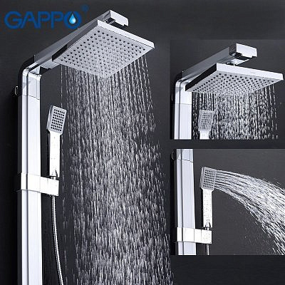 Душевая система Gappo G2401 с верхним душем,матовый/хром.