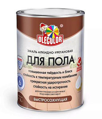 Эмаль для бетонных полов алкидно-уретановая Золотистый 0,8кг Олеколор