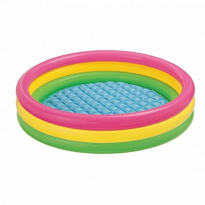 Бассейн надувной Intex 147х33см, 275л, 57422 трехцветный надувное дно