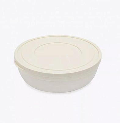 Салатник SANDY 2,8л 25см низкий с крышкой кремовый  HL031329LC