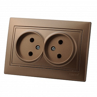 Розетка 701-3131-128 2-гн керамика б/з свет. коричн. перламутр