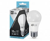 Лампа A60 E27 LED 24-48V 10W 4000K 110*60 пластик алюм 
