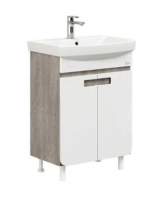 Тумба Оника Харпер 60.10 белый глянц с раковиной Carina-60 106143/UM-CAR60/1