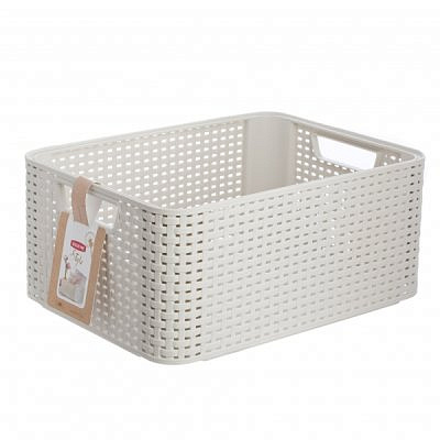 Корзина RATTAN STYLE BOX M кремовая