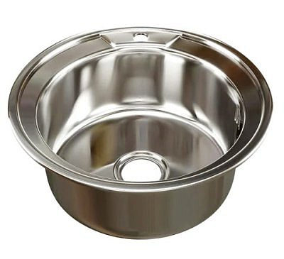 Мойка нержавеющая 510мм, 0,8мм, глубина 180мм, врезная, круглая, глянец Mixline 528185