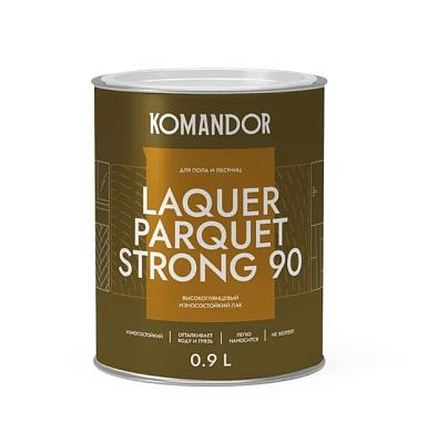 Лак KOMANDOR "Laquer Parquet Strong 90" для полов высокоглянцевый 0,9л 271049
