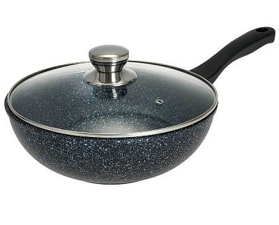 Сковорода Гранит ВОК 26см антипригарное  покрытие и стеклянная крышка ТМ Гардарика  0726-14-10