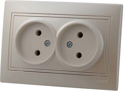 Розетка 701-3030-128 2-гн керамика б/з жемч.белый перлам.