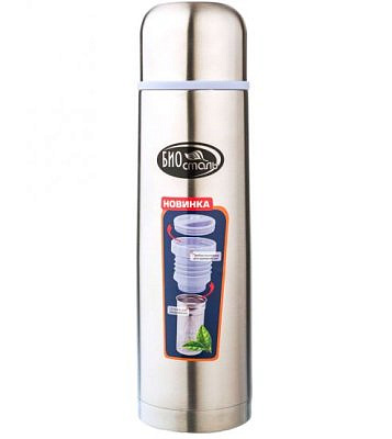 Термос 1л "BIOSTAL" нерж. у/г пробка с ситечком