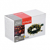 Электрогирлянда VEGAS "Нить" 100 желтых LED ламп, контроллер 8 режимов, зеленый провод, 10 м, 220 v /20