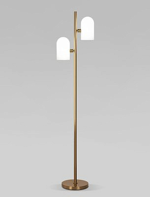 Напольный светильник со стеклянными плафонами 01164/2 латунь