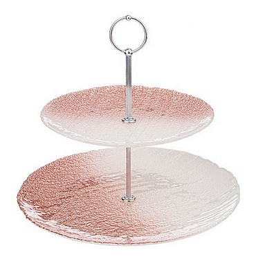 ЭТАЖЕРКА 2Х-ЯРУСНАЯ "AURORA WHITE" 21СМ/28СМ БЕЗ УПАК 339-204