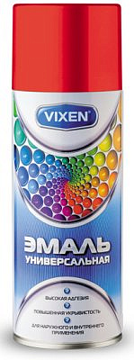 Эмаль универсальная красная аэрозоль 520мл VIXEN