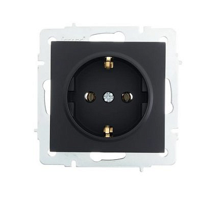 Розетка механизм с/з черный бархат 742-4288-122_В