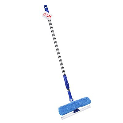 Окномойка двусторонняя (скребок 23см+микрофибра 25х7см), телеск.черенок нерж.сталь 105см VETTA