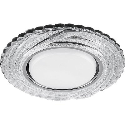 Светильник точечный Feron CD4037 прозрпчный хром c LED подсветкой GX53