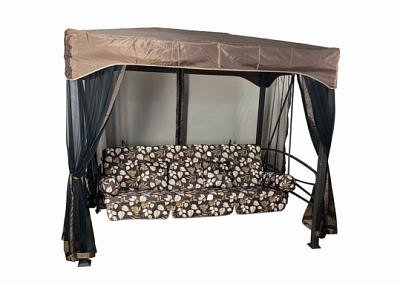 Качели-павильон "Эдельвейс" коричневый 4х местные КПЭ-001