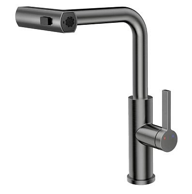 Смеситель для кухни RUSH TI3732-18Grey Tinos с выдвижной лейкой