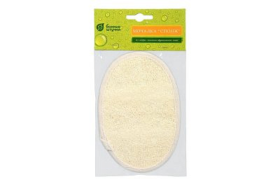 Мочалка из люфы, спонж овальный с хлопоком 11х16см Банные штучки 40001