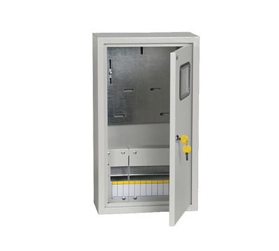 Корпус щита учета под 1-ф счет. 12авт  1дверь  ЩУРН IP31 с окном, динрейка 400х300х140