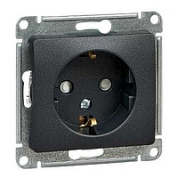 Механизм розетки 1-м  с заземлением с шторками защиты антрацит SchE GLS000745