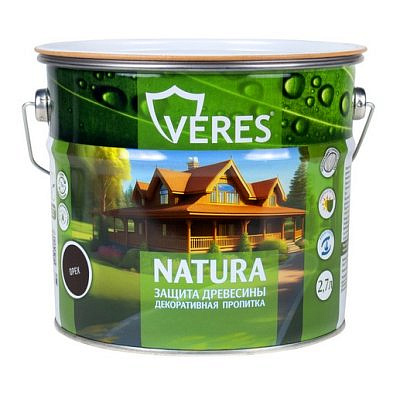 Пропитка VERES NATURA декоративная Орех 2,7л
