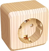 Розетка 1-м ОП 16А с/з защит. шторки сосна SchE PA16-004D