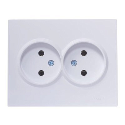 Розетка механизм 2ая с/з 16A ПБТ  белый 742-0200-128_В