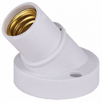 Патрон Е14 накладной наклонный белый Ecola