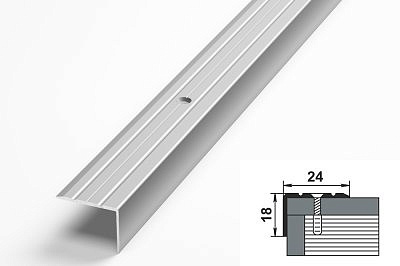 Профиль угловой ПУ03 алюминиевый без покрытия 24*18*900