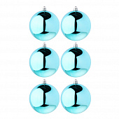 СНОУ БУМ Набор шаров 6шт, 7см, пластик, голубой 372-480