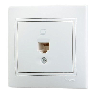 Розетка 701-0202-139 1гн компьютерная белая с белой вставкой Мира