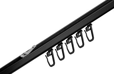 Карниз Алюминиевый БРИЗ Черный 1-рядный U- профиль облегч.алюм. 1,6м