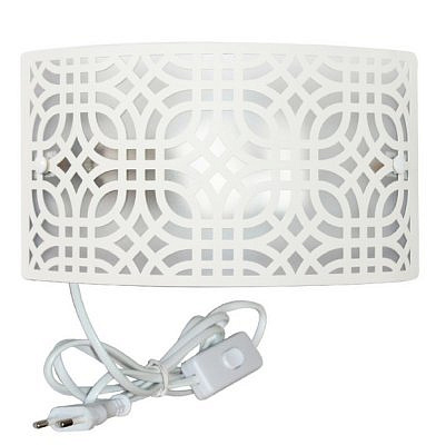 Светильник настенный ЭЛЕТЕХ Амина 250х140  НББ 06-40 М22 белый муар/держатель винт /шнур белый (ИМ)  