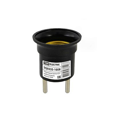 Патрон-вилка E27 TDM черный карболитовый