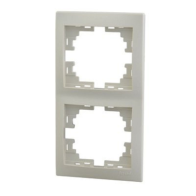 Рамка 2 места , вертикальная , кремовый  Мира 701-0300-152