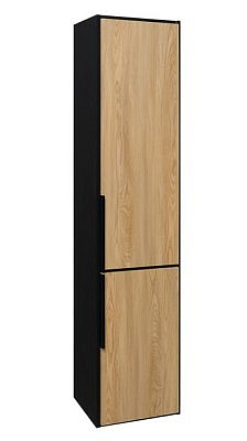 Пенал Мальта 35 подвесной дуб/черный правый  RUNO